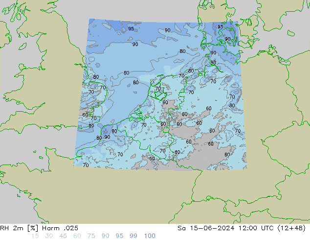 RH 2m Harm .025 Sa 15.06.2024 12 UTC