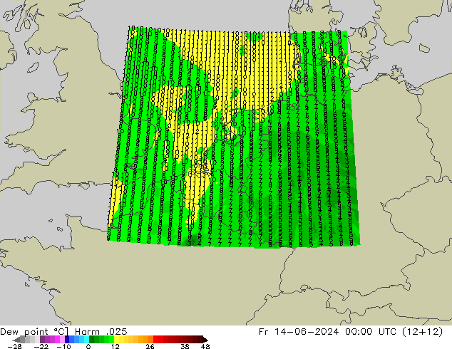 Dew point Harm .025 Fr 14.06.2024 00 UTC