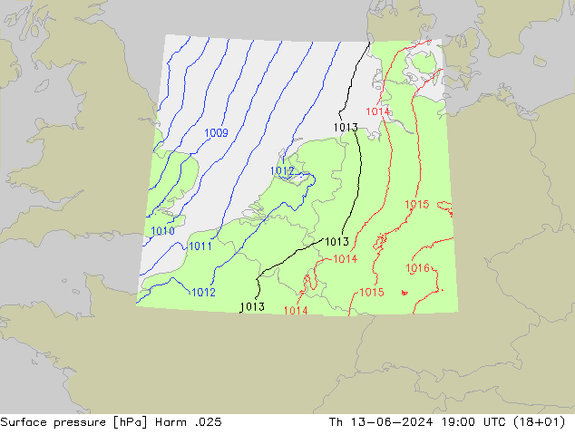 Atmosférický tlak Harm .025 Čt 13.06.2024 19 UTC