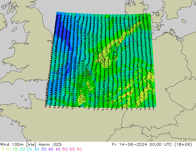 Wind 100m Harm .025 vr 14.06.2024 00 UTC