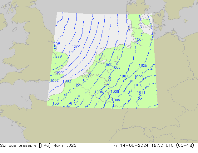 Atmosférický tlak Harm .025 Pá 14.06.2024 18 UTC