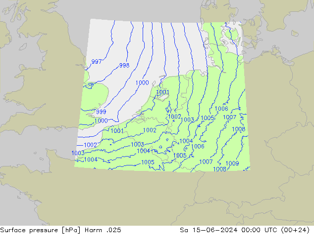 приземное давление Harm .025 сб 15.06.2024 00 UTC
