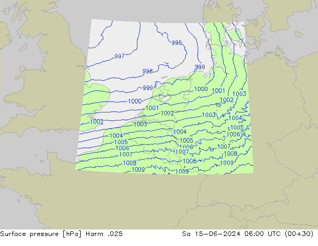 Luchtdruk (Grond) Harm .025 za 15.06.2024 06 UTC