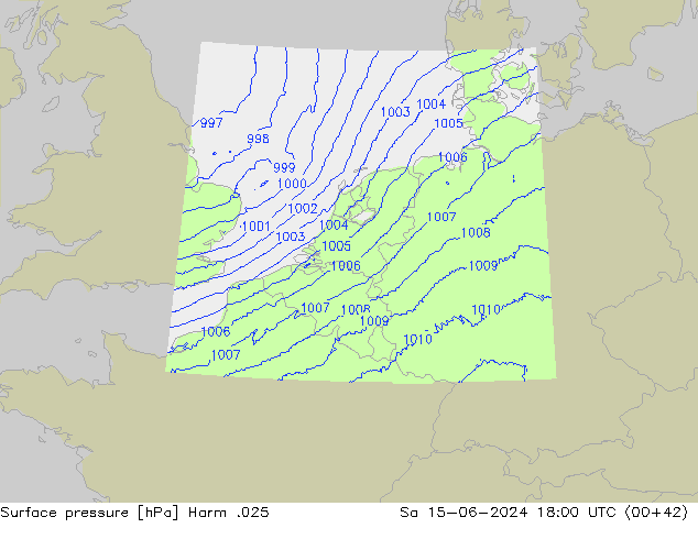 Surface pressure Harm .025 Sa 15.06.2024 18 UTC