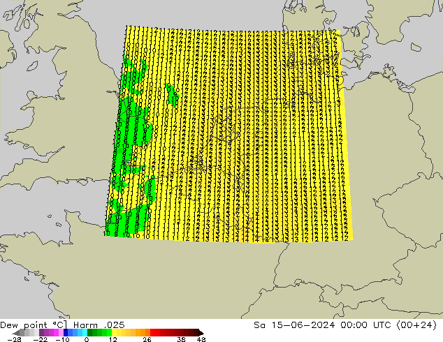 Dew point Harm .025 Sa 15.06.2024 00 UTC