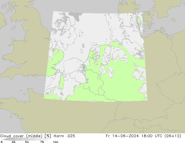 Cloud cover (middle) Harm .025 Fr 14.06.2024 18 UTC