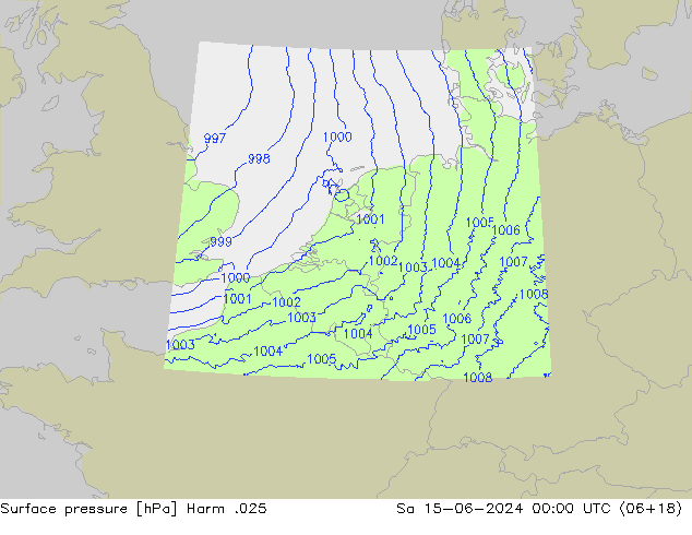 Surface pressure Harm .025 Sa 15.06.2024 00 UTC