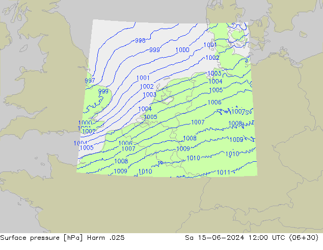 Surface pressure Harm .025 Sa 15.06.2024 12 UTC