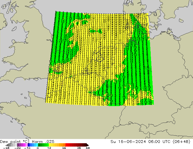 Dew point Harm .025 Su 16.06.2024 06 UTC