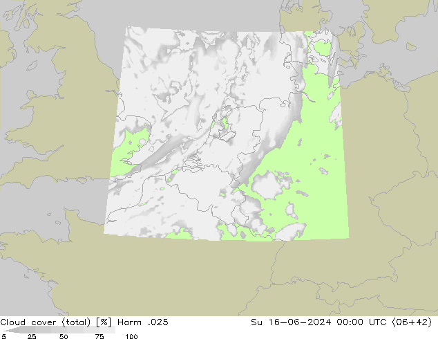 Nuages (total) Harm .025 dim 16.06.2024 00 UTC