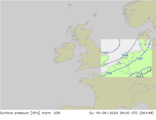 приземное давление Harm .025 Вс 16.06.2024 06 UTC