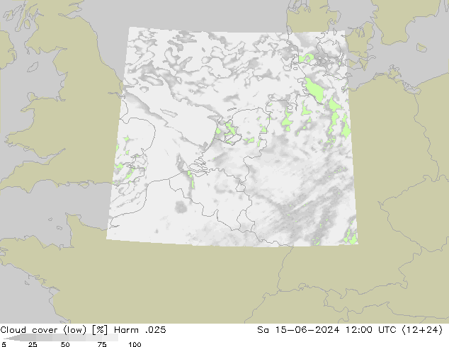 Bewolking (Laag) Harm .025 za 15.06.2024 12 UTC