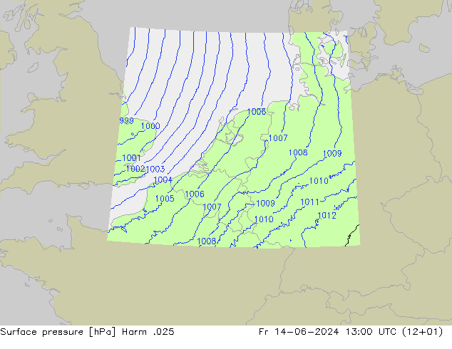 Atmosférický tlak Harm .025 Pá 14.06.2024 13 UTC