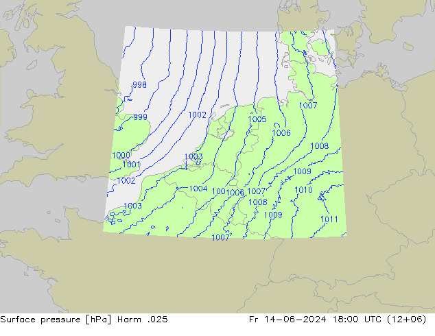 Surface pressure Harm .025 Fr 14.06.2024 18 UTC