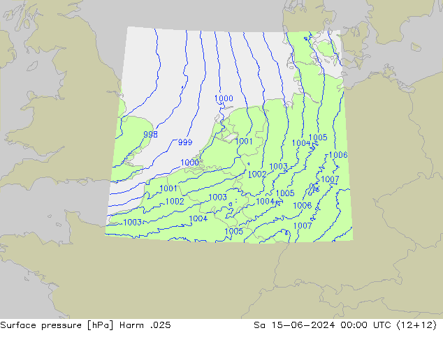 Surface pressure Harm .025 Sa 15.06.2024 00 UTC