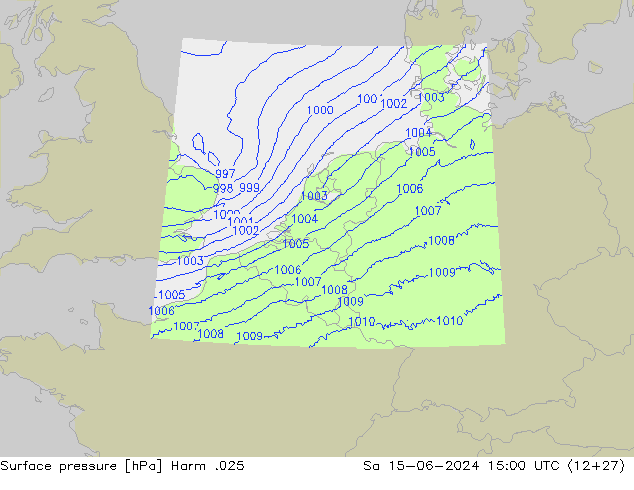 Atmosférický tlak Harm .025 So 15.06.2024 15 UTC
