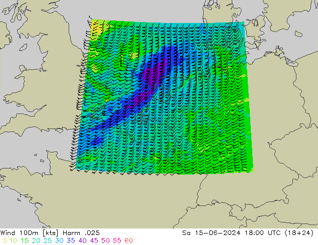 Wind 100m Harm .025 So 15.06.2024 18 UTC