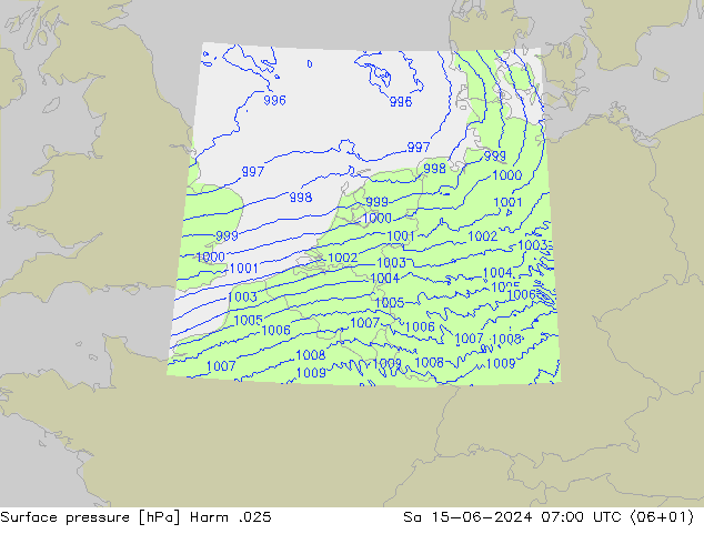 приземное давление Harm .025 сб 15.06.2024 07 UTC
