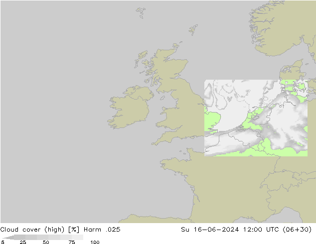 Cloud cover (high) Harm .025 Su 16.06.2024 12 UTC
