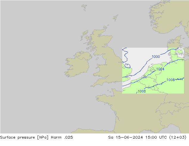 Surface pressure Harm .025 Sa 15.06.2024 15 UTC