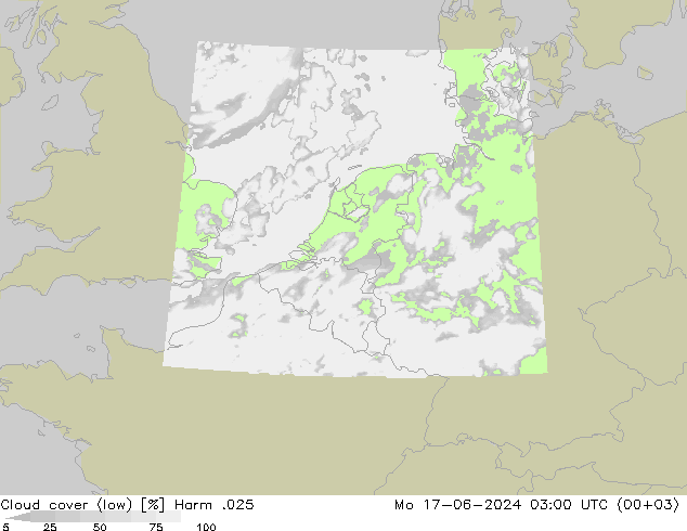 Nubes bajas Harm .025 lun 17.06.2024 03 UTC