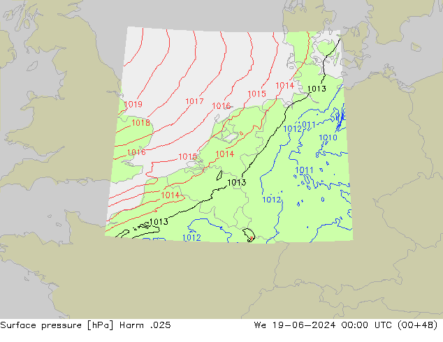 pression de l'air Harm .025 mer 19.06.2024 00 UTC