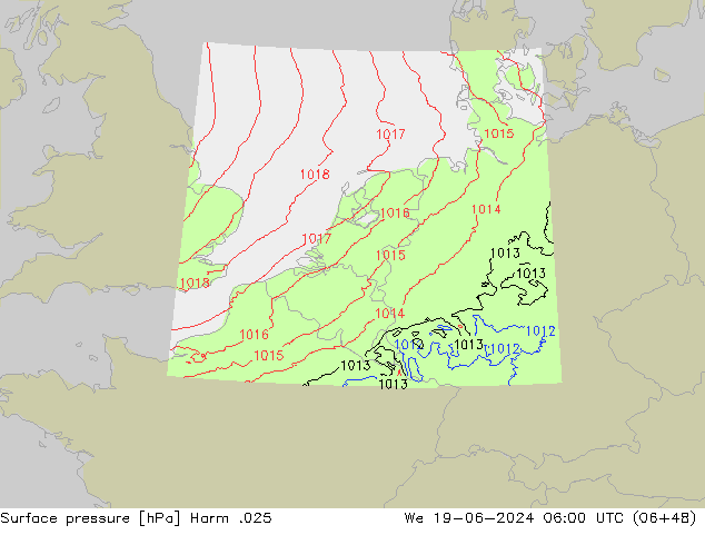 Luchtdruk (Grond) Harm .025 wo 19.06.2024 06 UTC