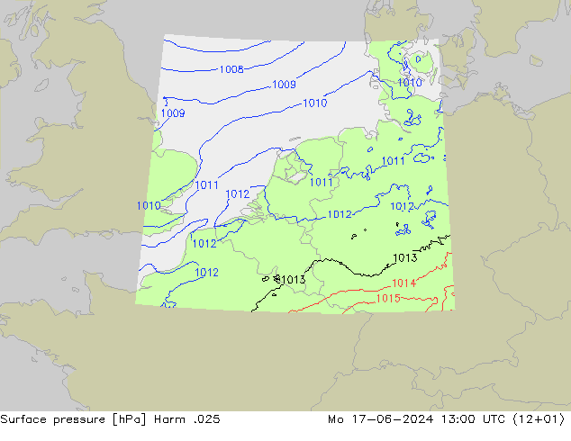 Atmosférický tlak Harm .025 Po 17.06.2024 13 UTC