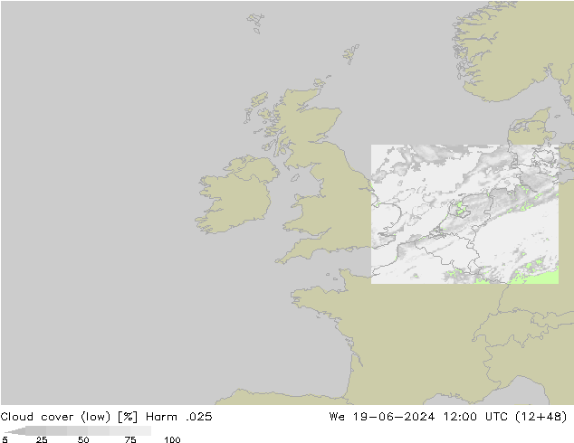 nízká oblaka Harm .025 St 19.06.2024 12 UTC