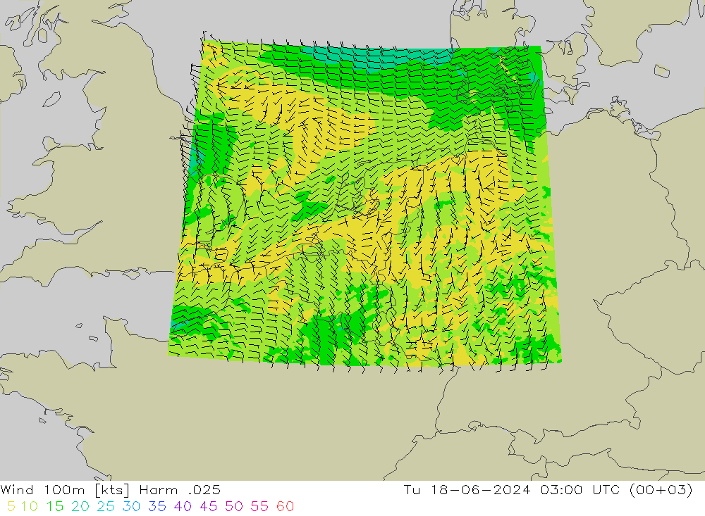 Wind 100m Harm .025 Tu 18.06.2024 03 UTC