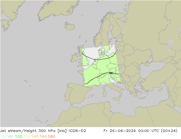 Prąd strumieniowy ICON-D2 pt. 26.04.2024 00 UTC