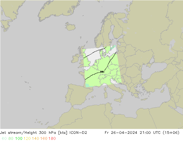 Prąd strumieniowy ICON-D2 pt. 26.04.2024 21 UTC
