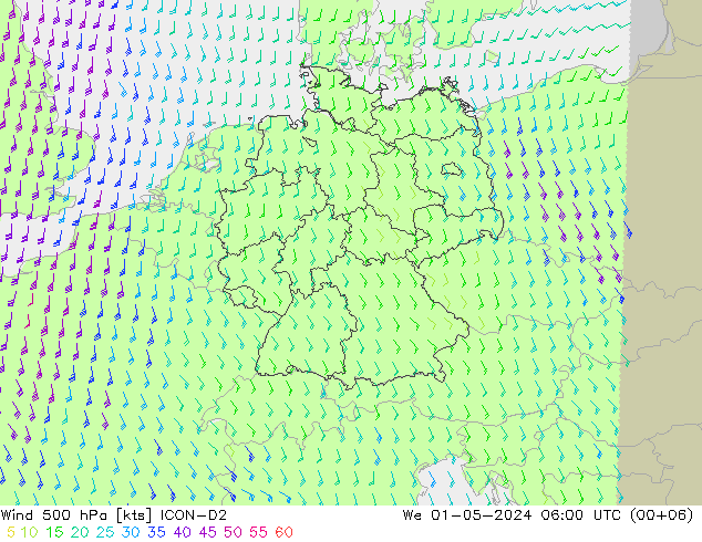  500 hPa ICON-D2  01.05.2024 06 UTC