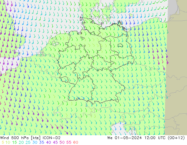  500 hPa ICON-D2  01.05.2024 12 UTC