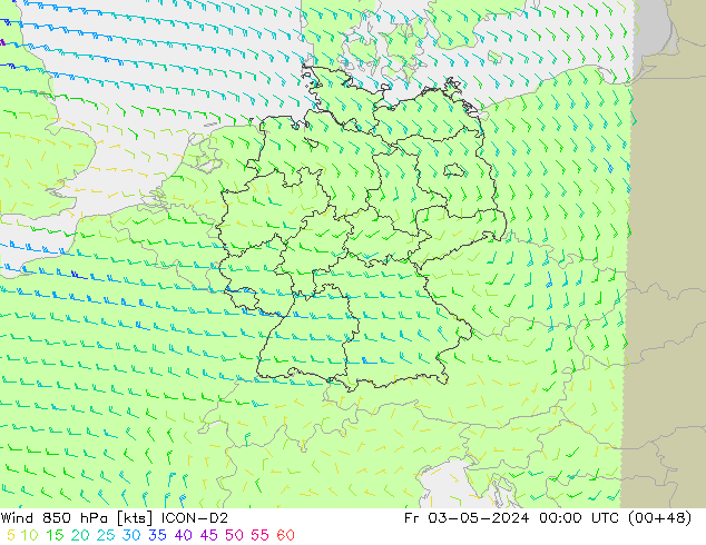  850 hPa ICON-D2  03.05.2024 00 UTC