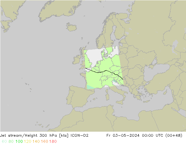 Straalstroom ICON-D2 vr 03.05.2024 00 UTC