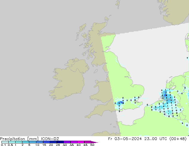 Yağış ICON-D2 Cu 03.05.2024 00 UTC