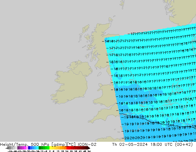 Height/Temp. 500 hPa ICON-D2 Th 02.05.2024 18 UTC