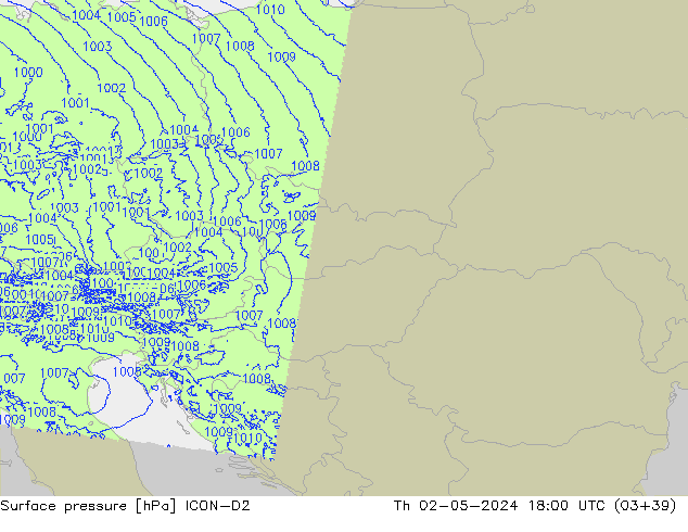 Yer basıncı ICON-D2 Per 02.05.2024 18 UTC