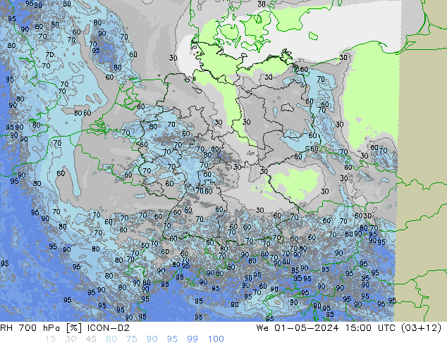 RH 700 hPa ICON-D2 We 01.05.2024 15 UTC