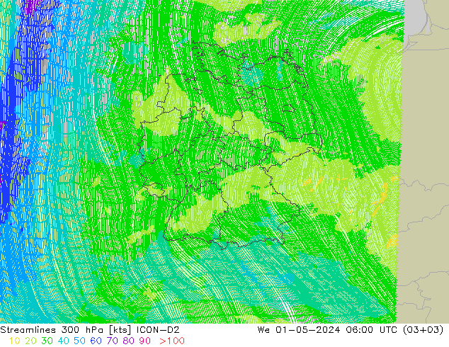  300 hPa ICON-D2  01.05.2024 06 UTC