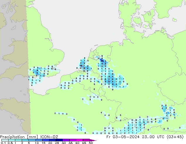 Niederschlag ICON-D2 Fr 03.05.2024 00 UTC