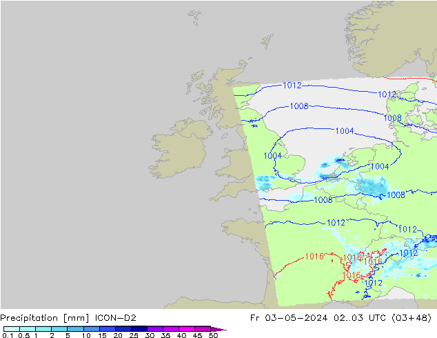 Yağış ICON-D2 Cu 03.05.2024 03 UTC