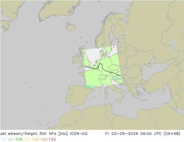 Courant-jet ICON-D2 ven 03.05.2024 06 UTC