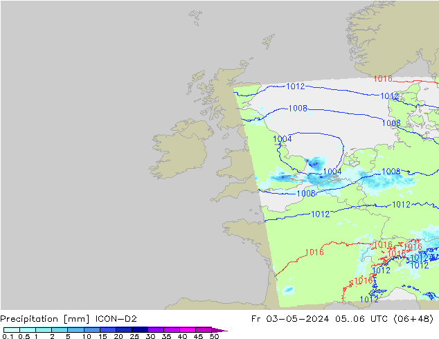 Neerslag ICON-D2 vr 03.05.2024 06 UTC