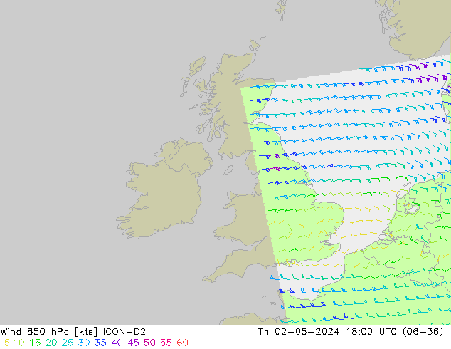 Wind 850 hPa ICON-D2 Th 02.05.2024 18 UTC