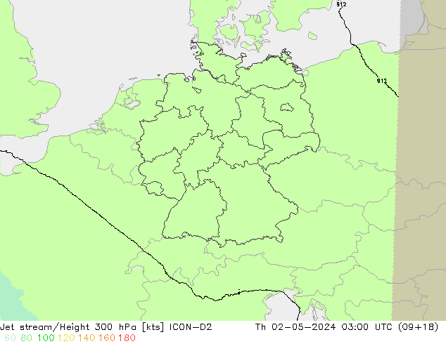 Jet Akımları ICON-D2 Per 02.05.2024 03 UTC