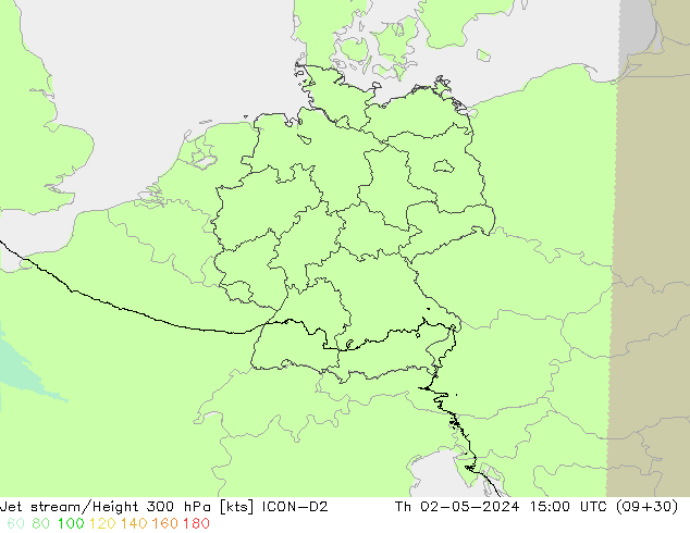 Courant-jet ICON-D2 jeu 02.05.2024 15 UTC