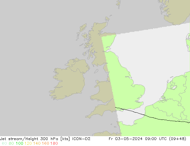 Prąd strumieniowy ICON-D2 pt. 03.05.2024 09 UTC