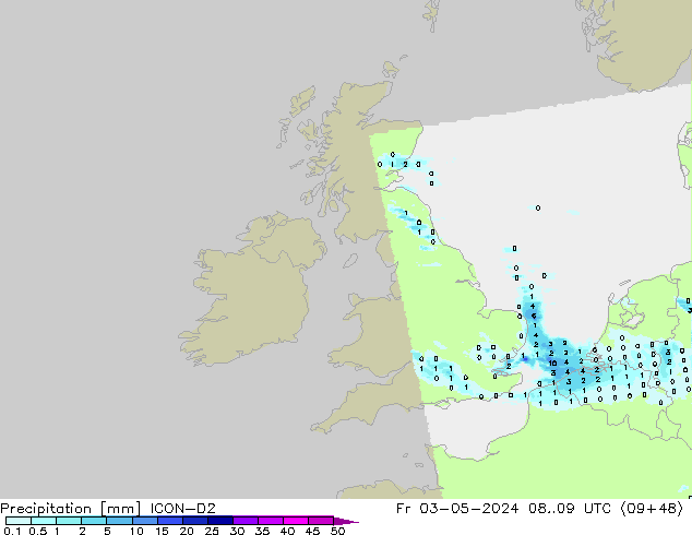 Precipitación ICON-D2 vie 03.05.2024 09 UTC